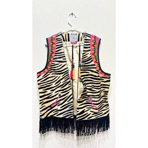 Double D Ranch Wear Rare Custom Western Vest XXL Embroidered